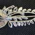 Vintage D'OR Sterling Silver Clear Rhinestone Flower Leaf Pin / Brooch