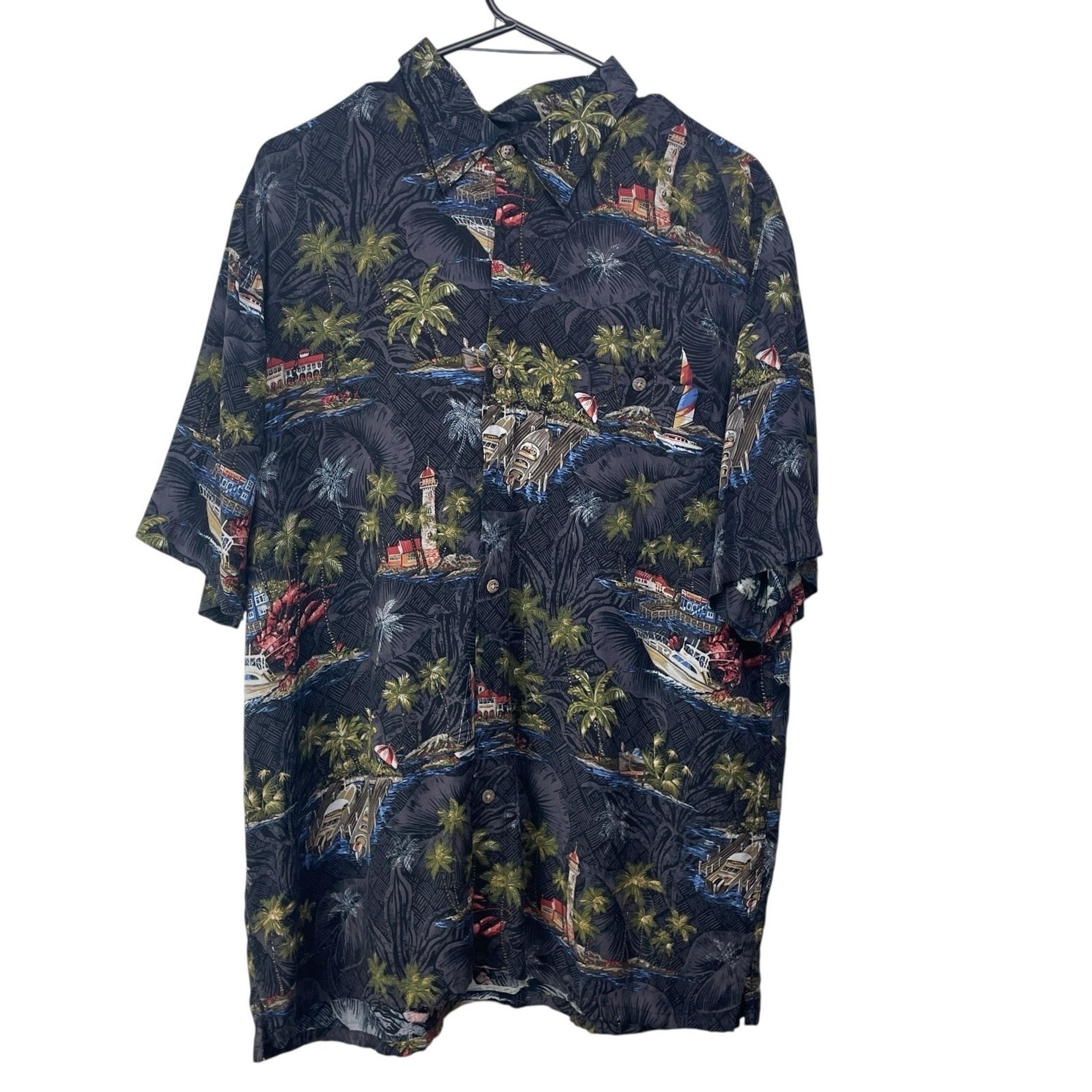 Batik Bay Mens Large  Button Up Hawaiian Shirt Short Sleeve Top Tropical