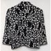 St. John Collection Marie Gray size 2 Knit Sweater Blazer Zip Black White Print
