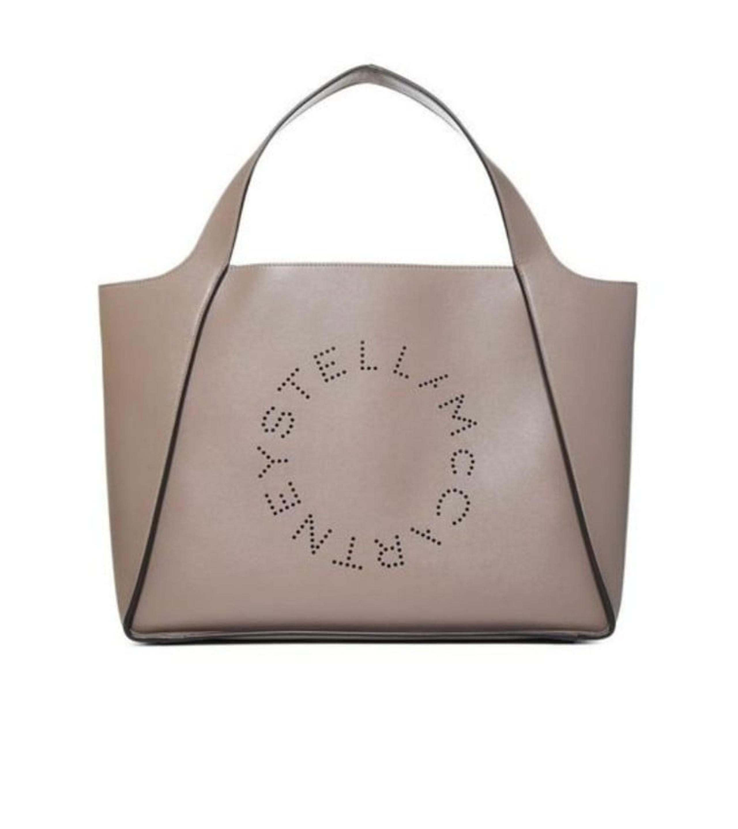 Stella McCartney faux Leather Light Brown Circle Logo Tote Bag