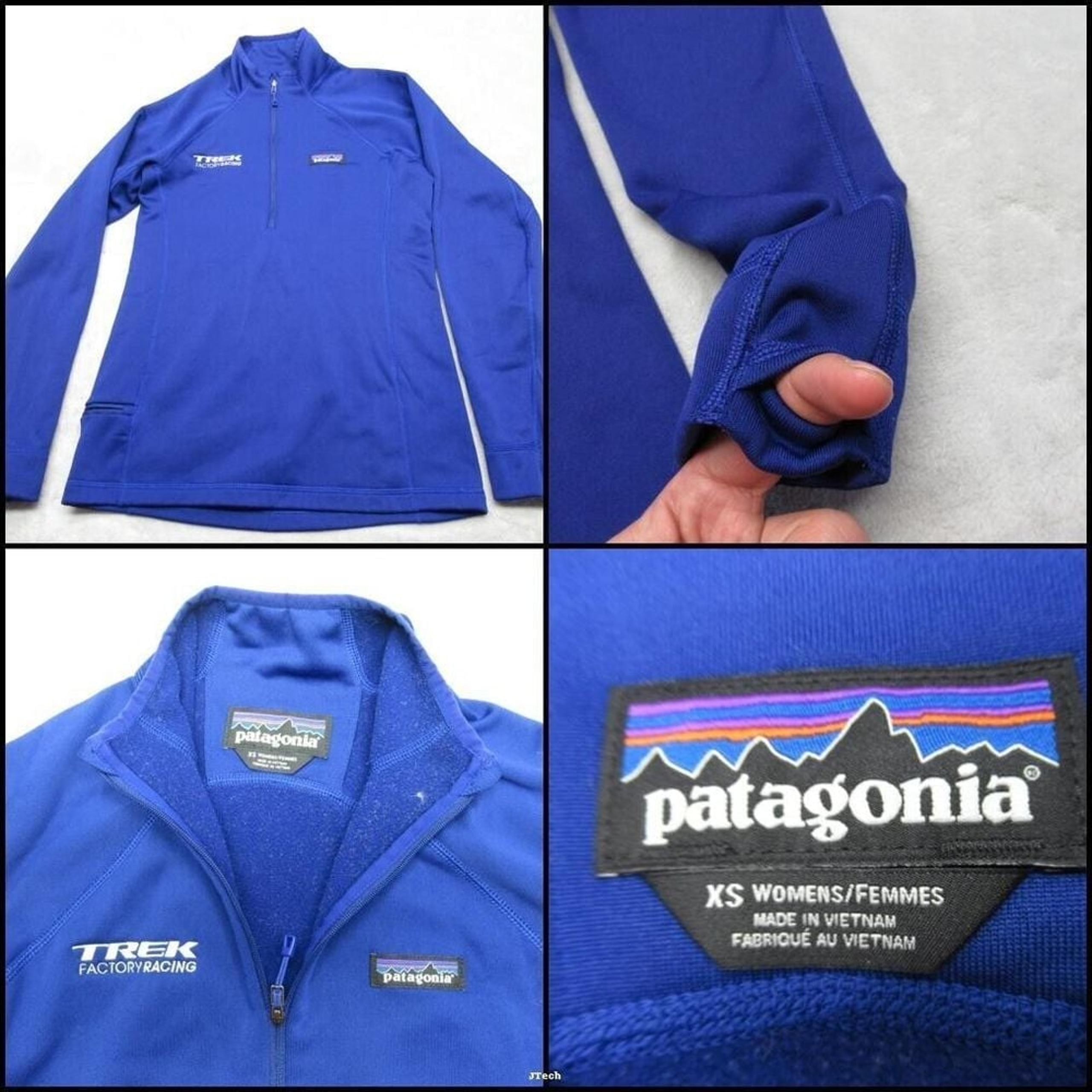 Patagonia Crosstrek Fleece Womens XS Royal Blue Polartec 1/4 Zip Trek LOGO