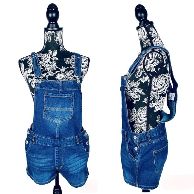 NWT Nordstrom Rack Love Tree Denim short overalls size large