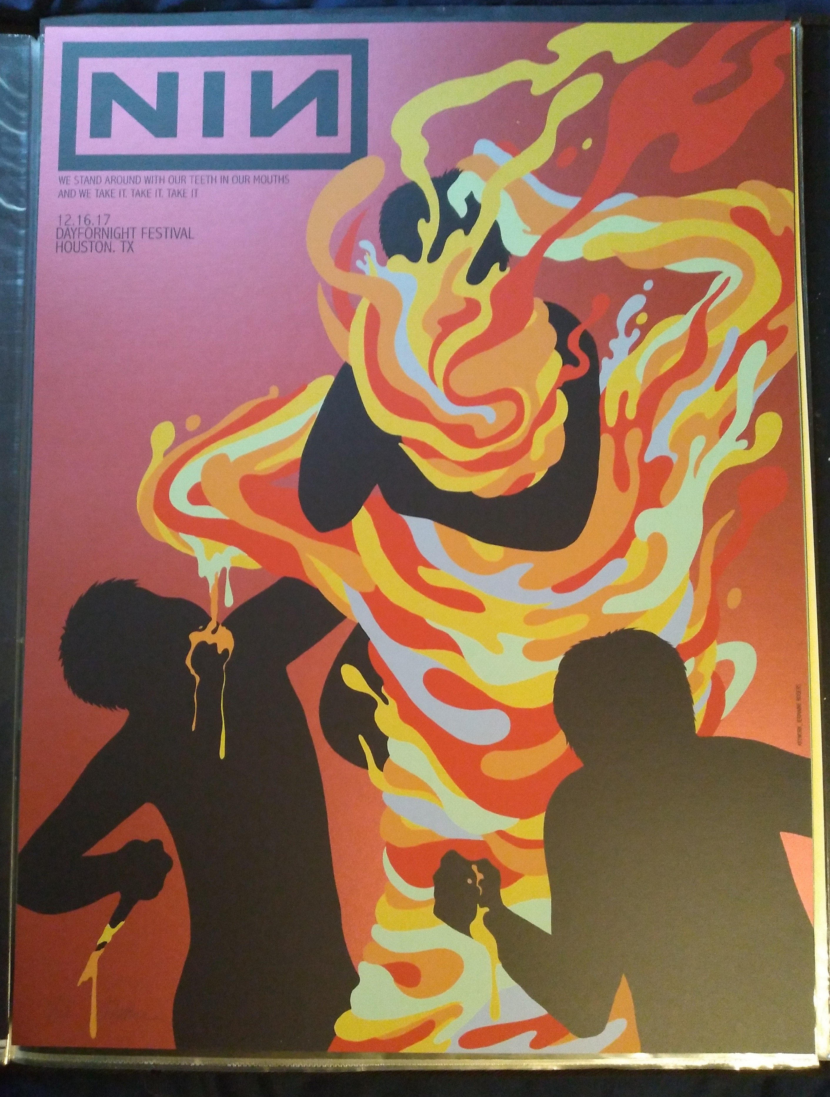 Jermaine Rogers NIN Houston 2017 Red Variant limited edition poster