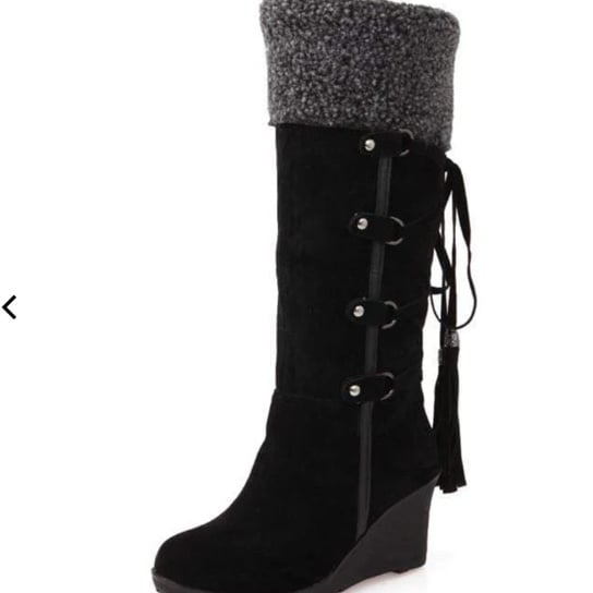 Knee High Boots Fleece Suede Slouch Winter Snow Booties Shoes Outdoor Winter