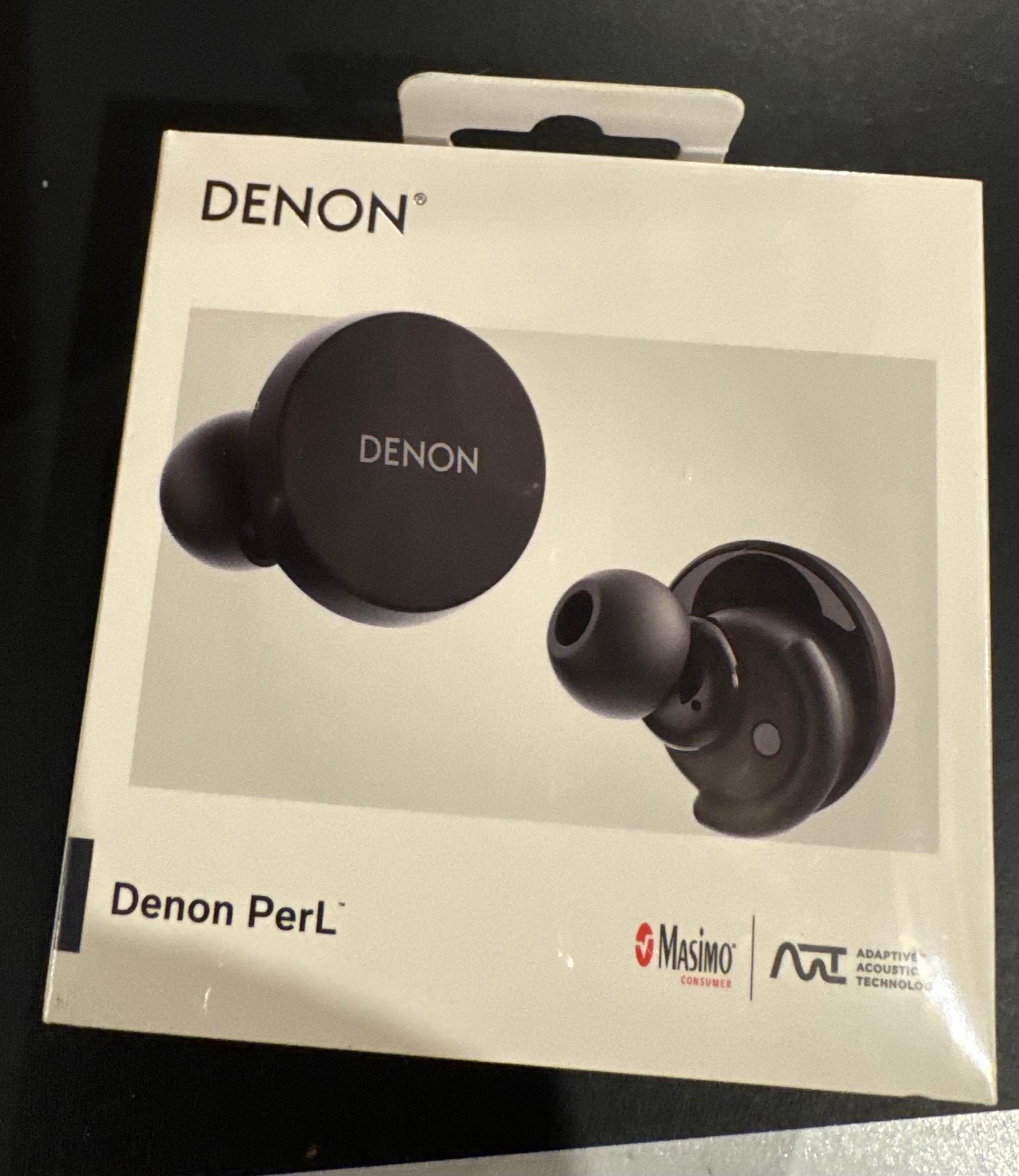 Denon PerL Black True Wireless Earbuds Noise Cancellation Headphones 24/hr