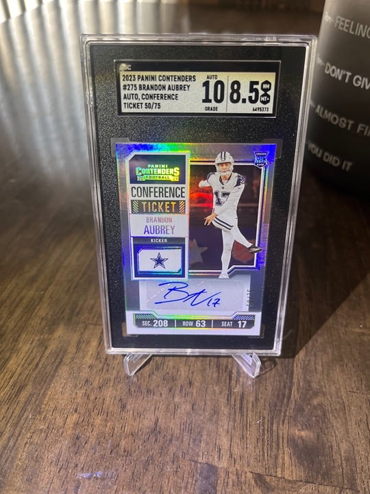 2023 Panini Contenders - Rookie Ticket Conference Ticket Brandon Aubrey /75 auto