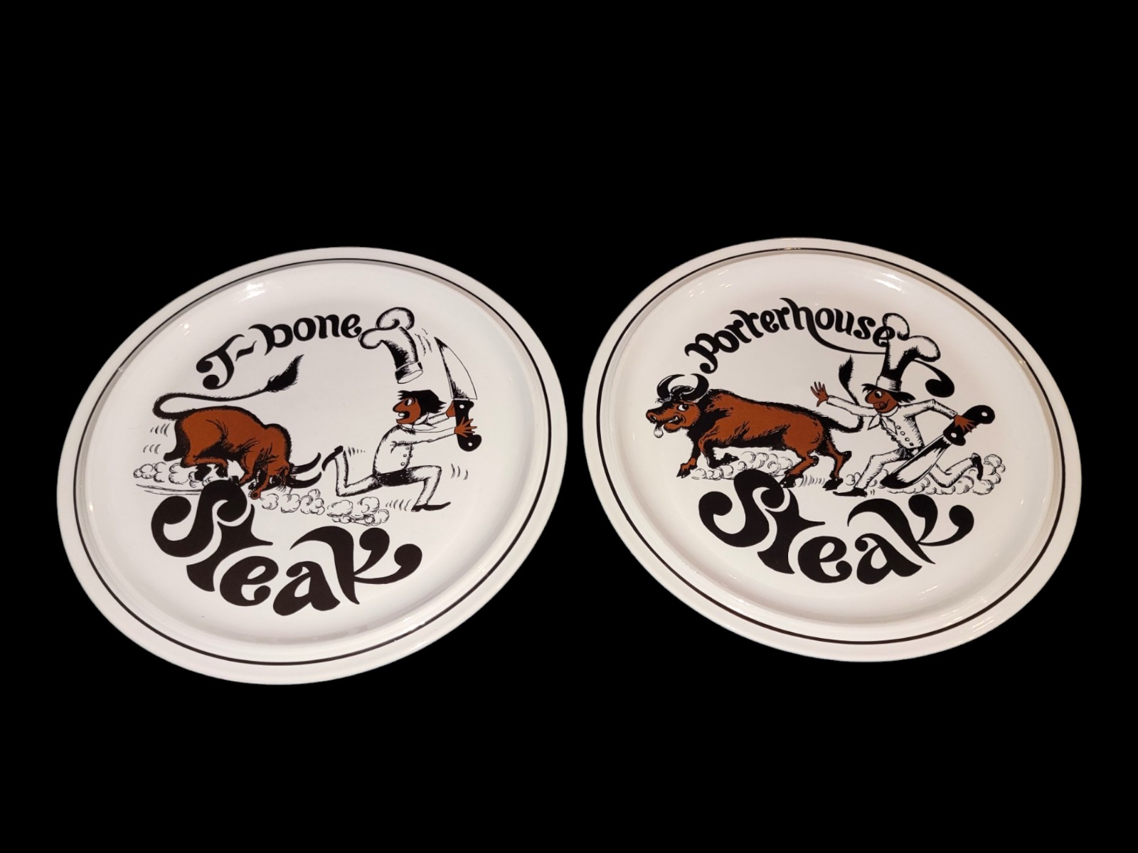 Oeslauer Manufaktur Bavaria Goebel West Germany Steak Porterhouse T-Bone Plates