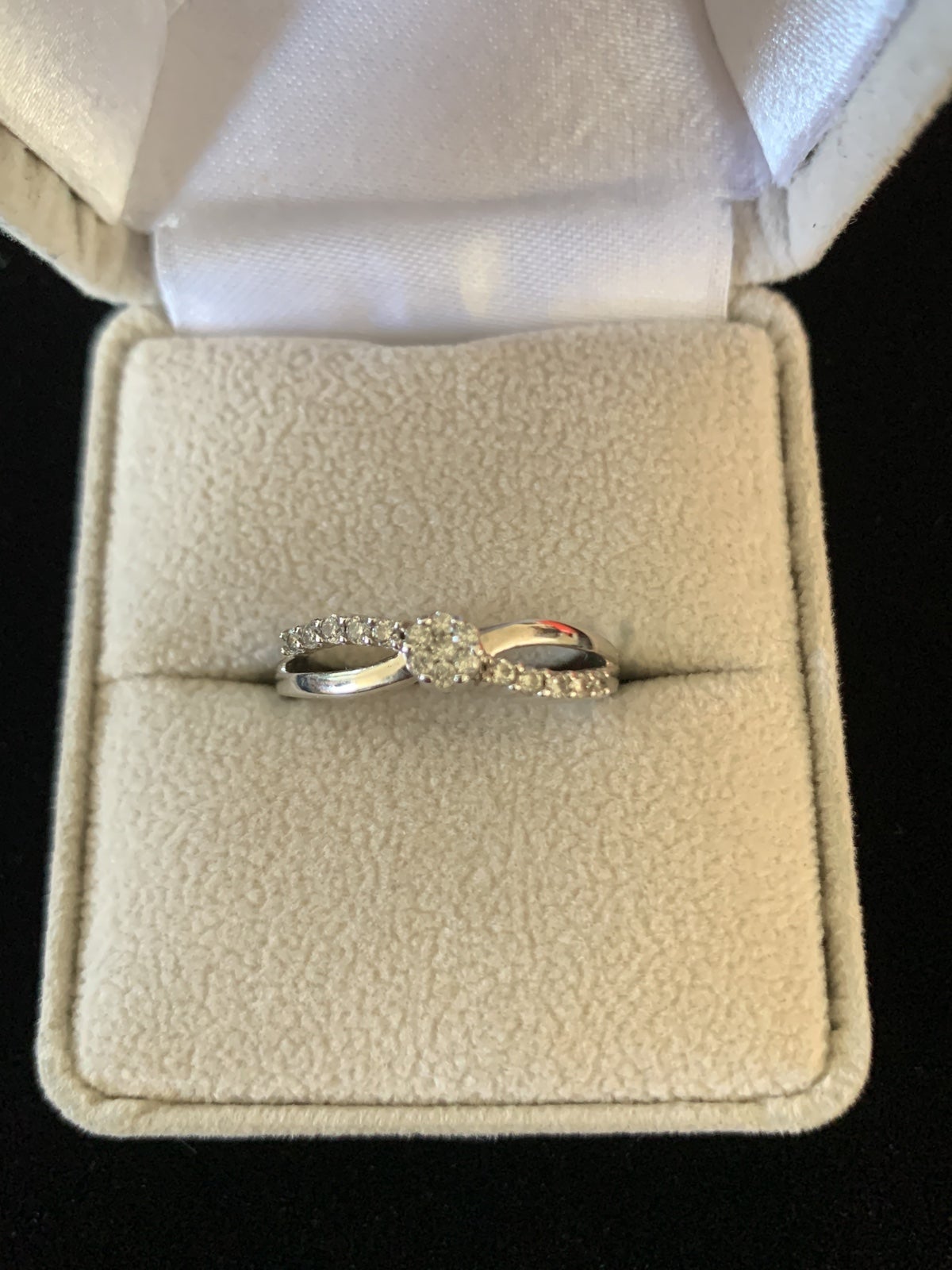 Genuine Diamond Ring in 10K White Gold