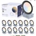 POWERASIA 12 Pack Recessed Lighting 6 Inch with Junction Box, 5CCT 6 Inch Black
