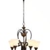 Somerset 5-Light Bronze Chandelier with Bell Shaped Frosted Glass Shades