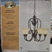 Somerset 5-Light Bronze Chandelier with Bell Shaped Frosted Glass Shades