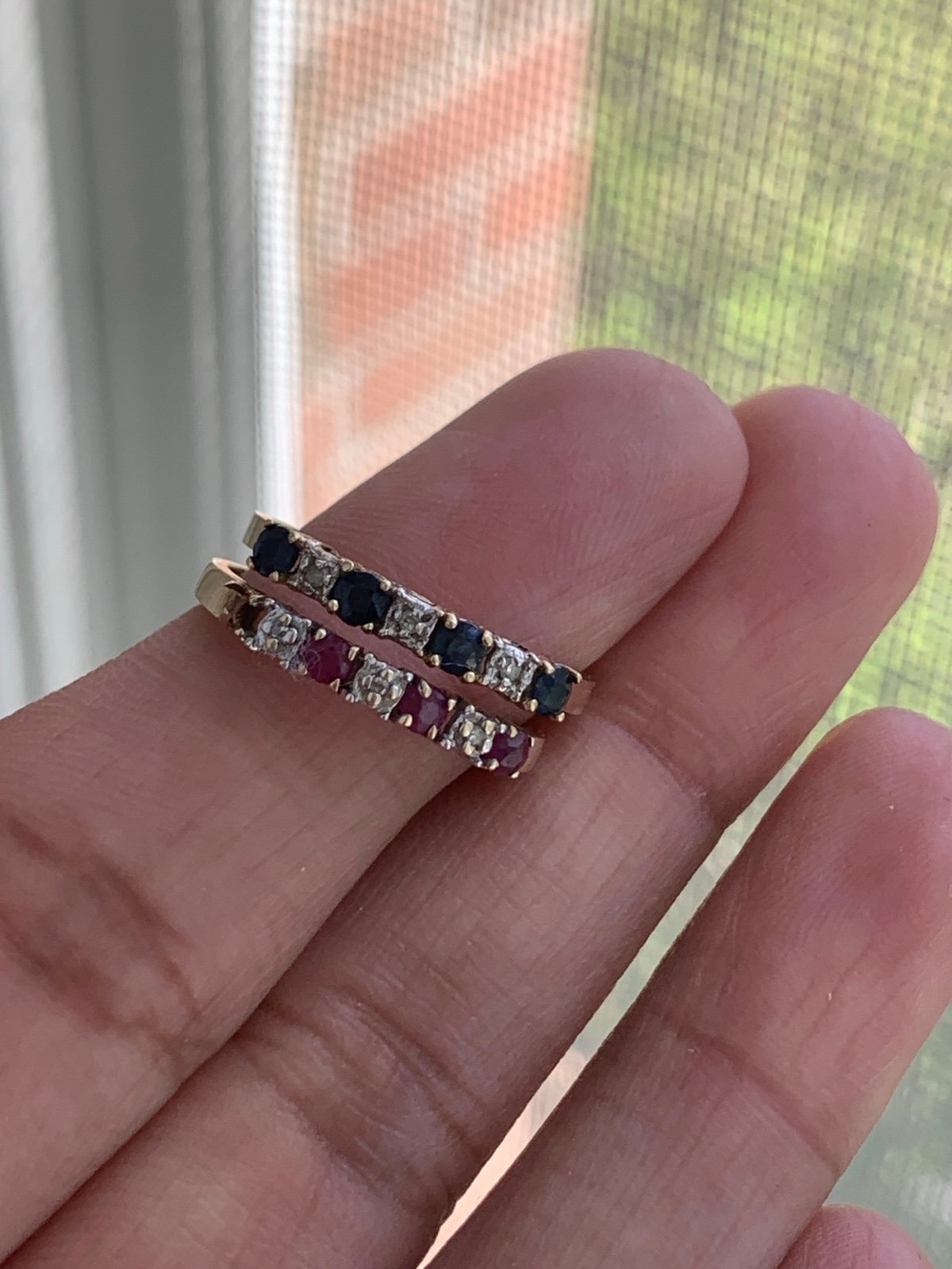 10k Gold Ruby/Sapphire/Diamond Rings