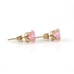 Solid 14K Yellow Gold Round 1.68 TCW Pink CZ Stud Post Earrings