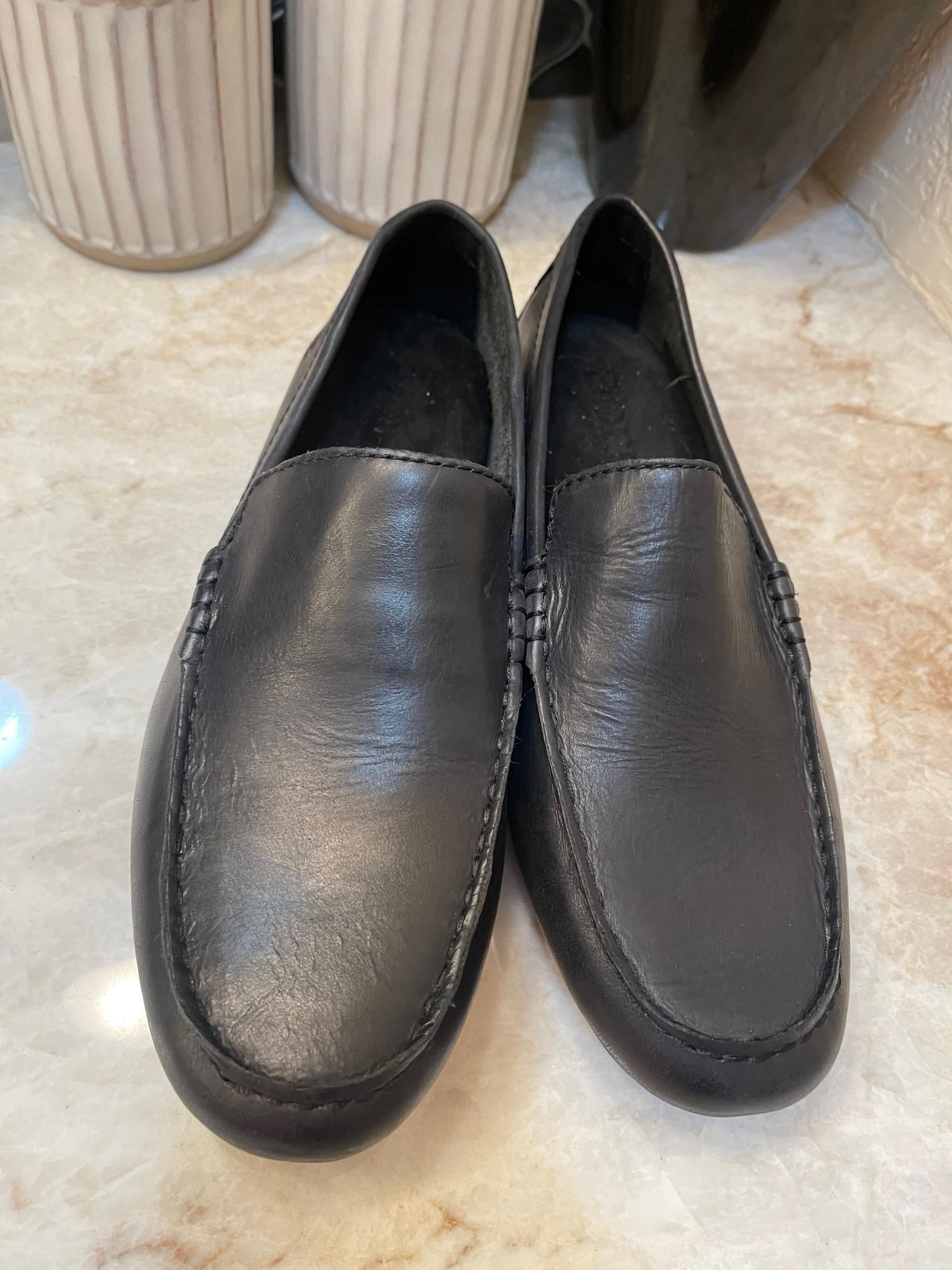 Born Allan black leather driving loafers Sz 8