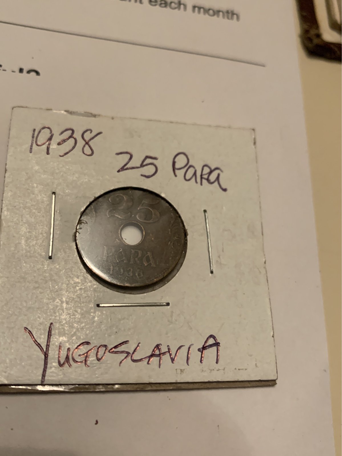 1938 25 para Yugoslavia pre World War II collectors item ￼