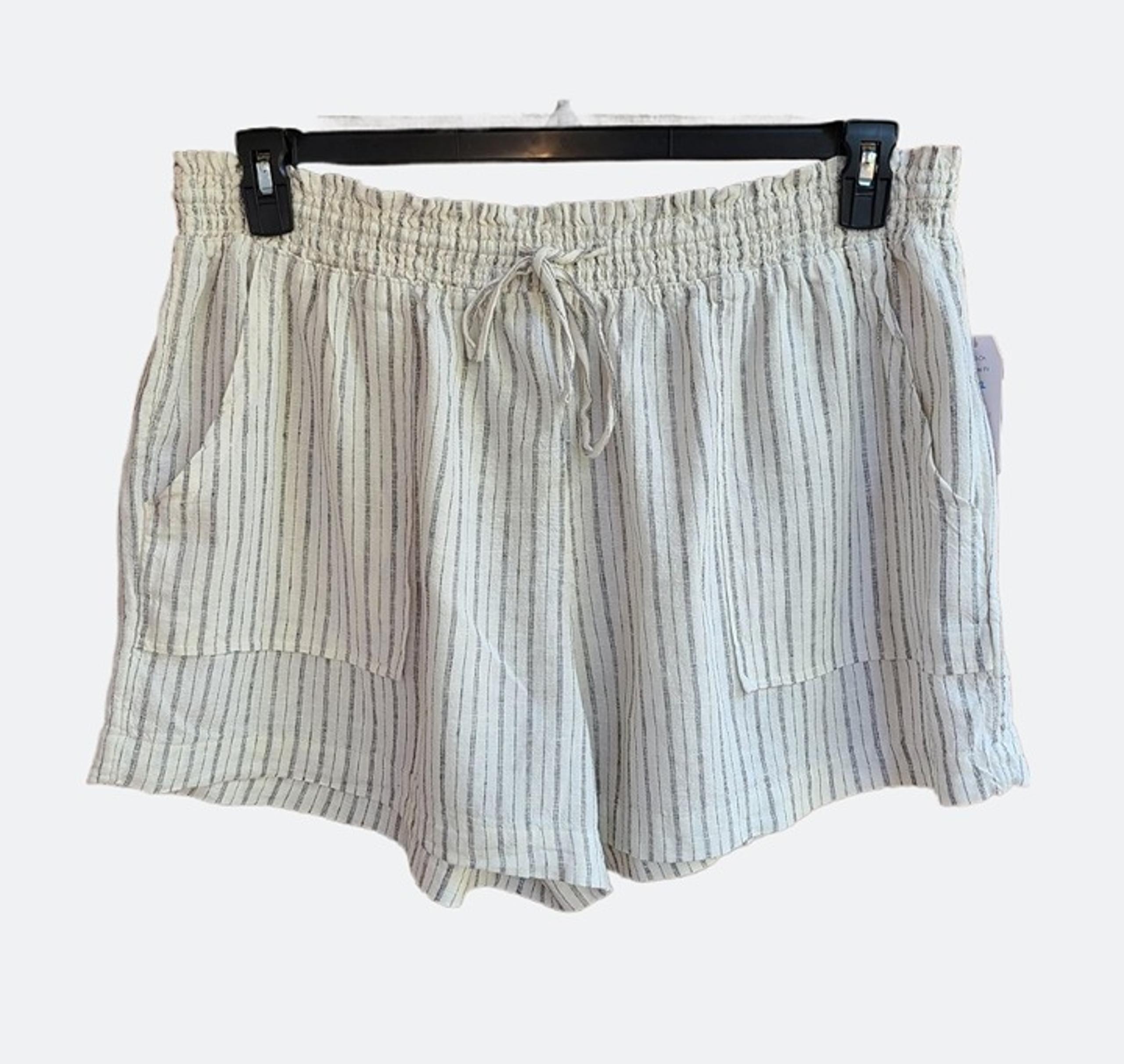Time and Tru Women's Linen Blend Shorts Pull On Elastic Waist Drawstring XXXL
