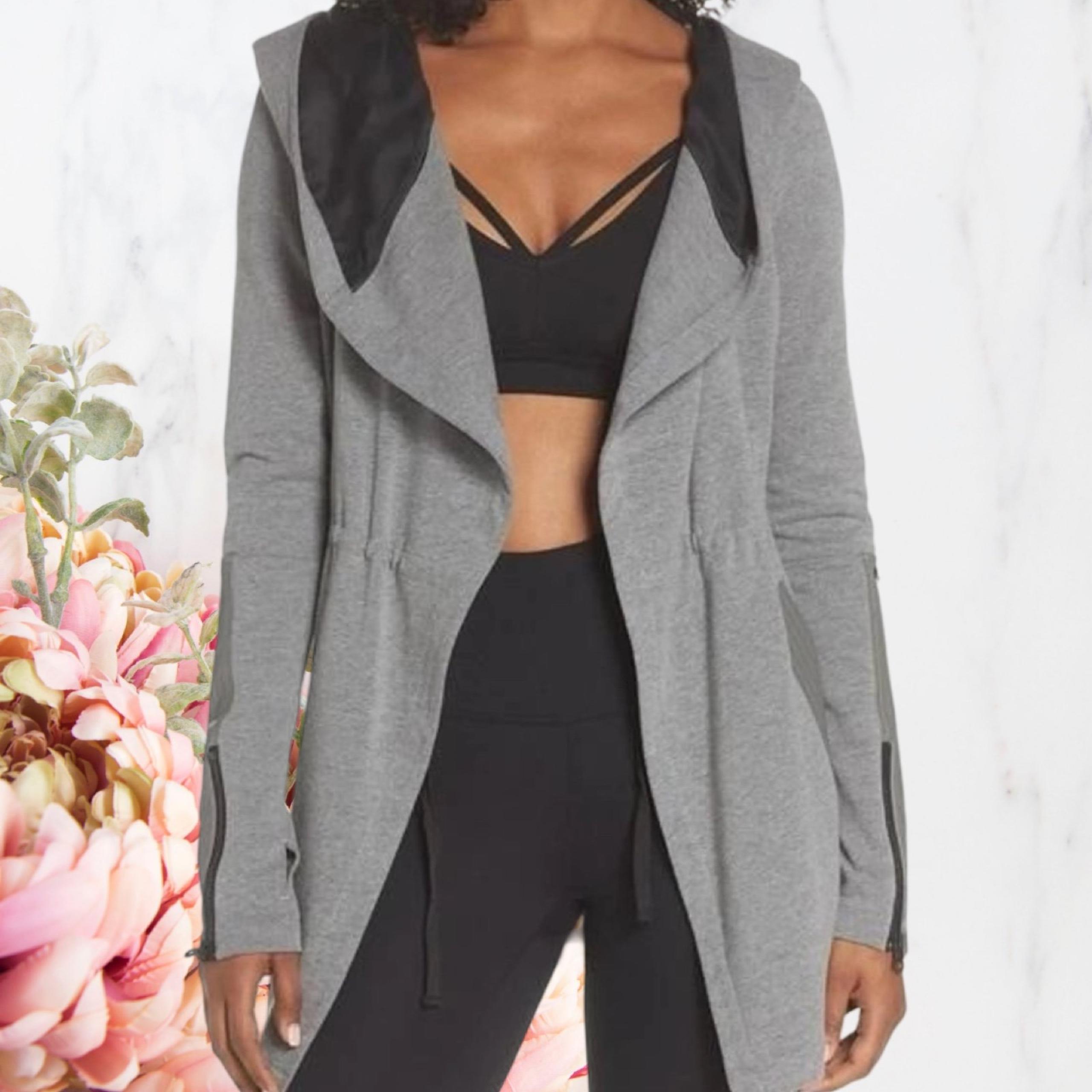 Blanc Noir Women's Maitri Traveler Active Jacket w/Hood Open Front