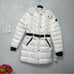 Michael Kors Hooded Puffer Jacket In White W/ Black Details New