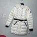 Michael Kors Hooded Puffer Jacket In White W/ Black Details New