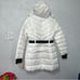 Michael Kors Hooded Puffer Jacket In White W/ Black Details New