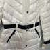 Michael Kors Hooded Puffer Jacket In White W/ Black Details New