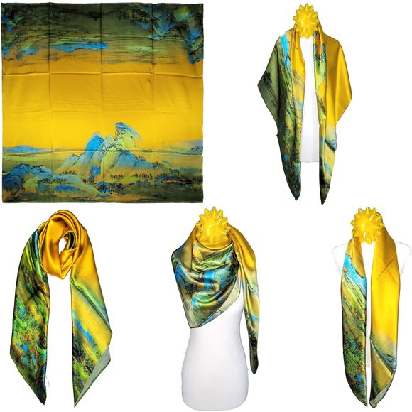 NWT Genuine 100% Mulberry Silk Satin Scarf 42 x42 Large Square Shawl 59861