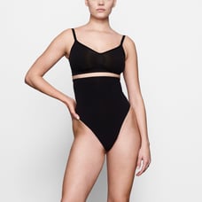 Skims Seamless Sculpt High Waist Thong Size Medium Onyx