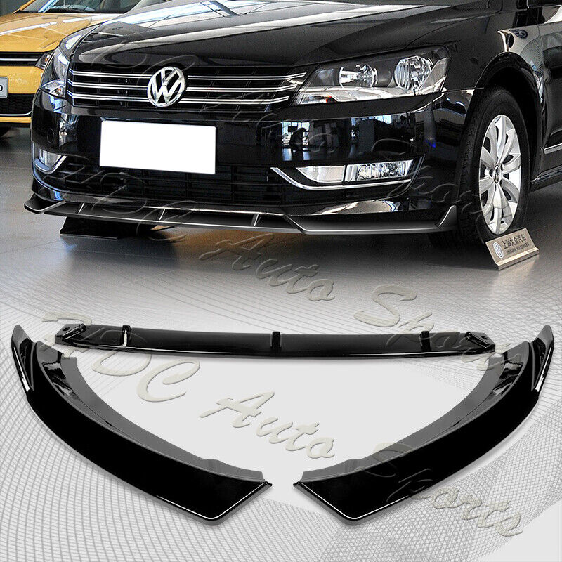 For 2012-2015 Volkswagen VW Passat Sedan Painted Black Front Bumper Spoiler Lip