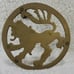 Vintage Brass Engraved Dragon Design 3 Footed Stand Asian 7 1/2” Diameter