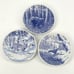 Porsgrund Norvegica Fauna Plates Blue White Lynx Bear Water Ouzel Set Of 3