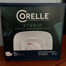 Corelle 12pc dinnerware set for 4