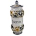 Ceramic Apothecary Jar with Lid Vintage Made in Italy Tinotur Aloes