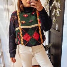 Vintage Pullover Mock neck Grandpa Sweater. Size M