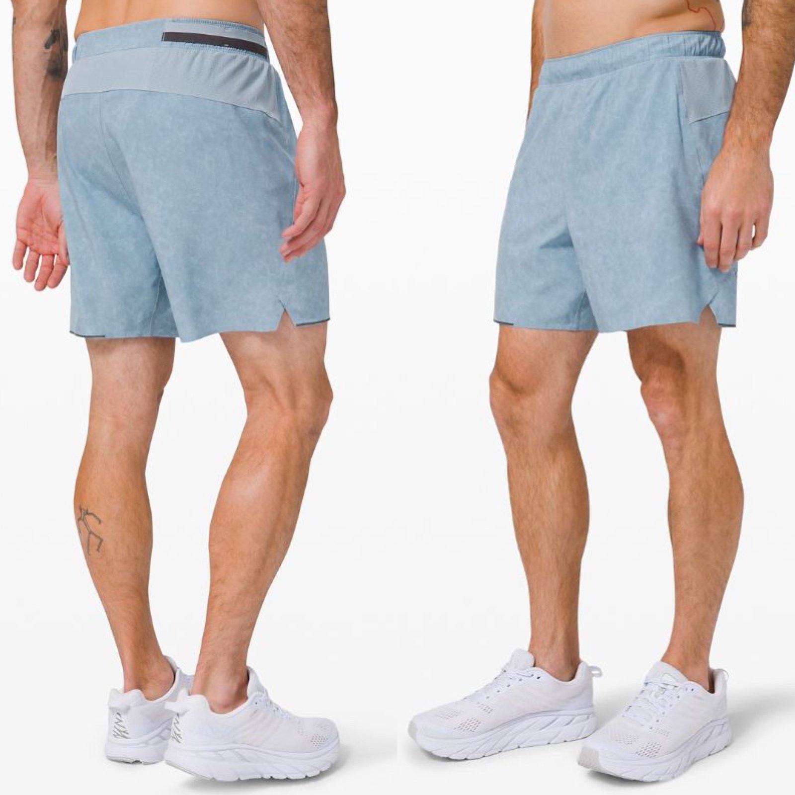 Lululemon Surge Short Sz XL/6 *Lined In Gravel Dust Chambray Multi
