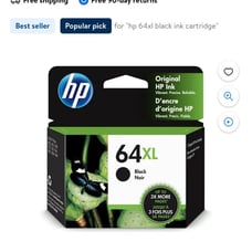 HP 64 XL black ink 2 Pack