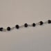1942AR 925 Sterling Silver Rosary Necklace with Faceted Black Spinel Beads