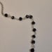 1942AR 925 Sterling Silver Rosary Necklace with Faceted Black Spinel Beads