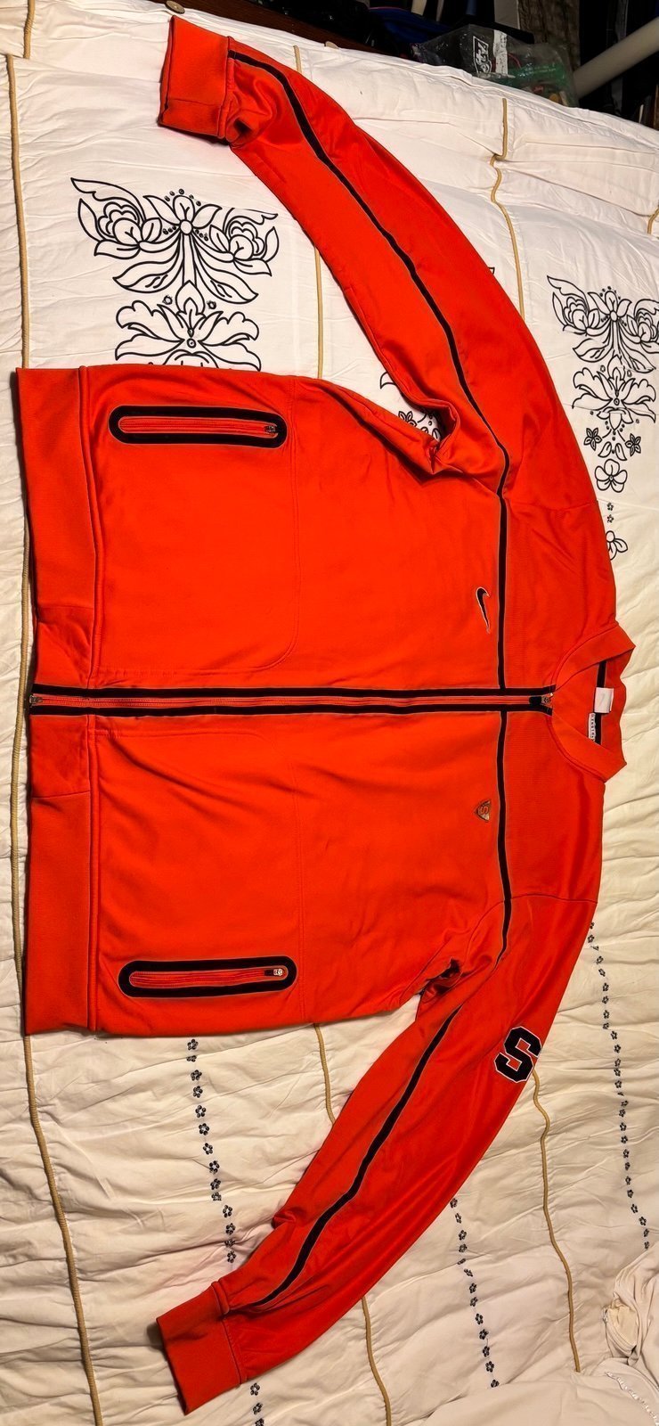 3XL NIKE SYRACUSE ORANGEMEN OFFICIAL PLAYER OWNED & WORN ZIP-UP JACKET • IN E.C.