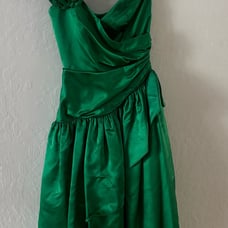 Jessica McClintock Gunne Sax Green Single Strap Dress Size 5/6 Prom Party Vtg