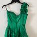 Jessica McClintock Gunne Sax Green Single Strap Dress Size 5/6 Prom Party Vtg