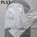 PLST (pronounced Plast ) Linen Blend No-Collar Pantsuit White Stretch