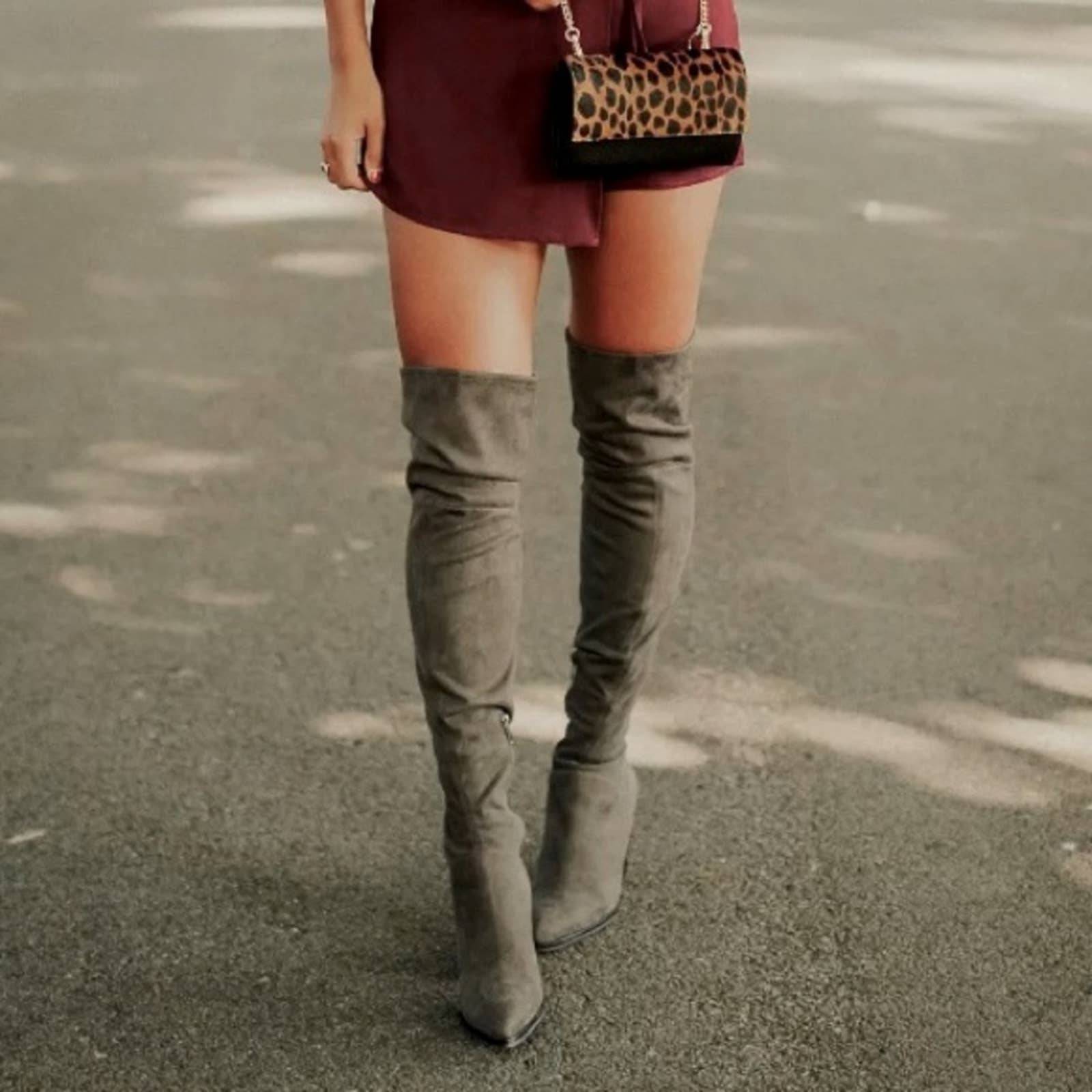 Marc Fisher Womens Humor Over-The-Knee High Boots Warm Taupe 6 M US Marc Fisher Womens Humor Over-The-Knee High Boots Warm Taupe 6 M US