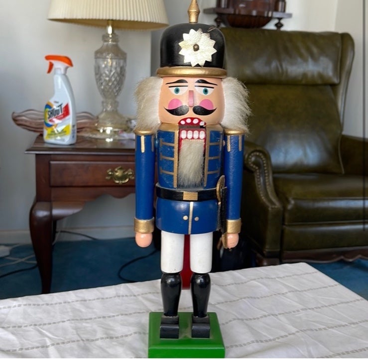 Nutcracker German Farmer Pitchfork Veb Raum Erzgebirge Germany Vintag