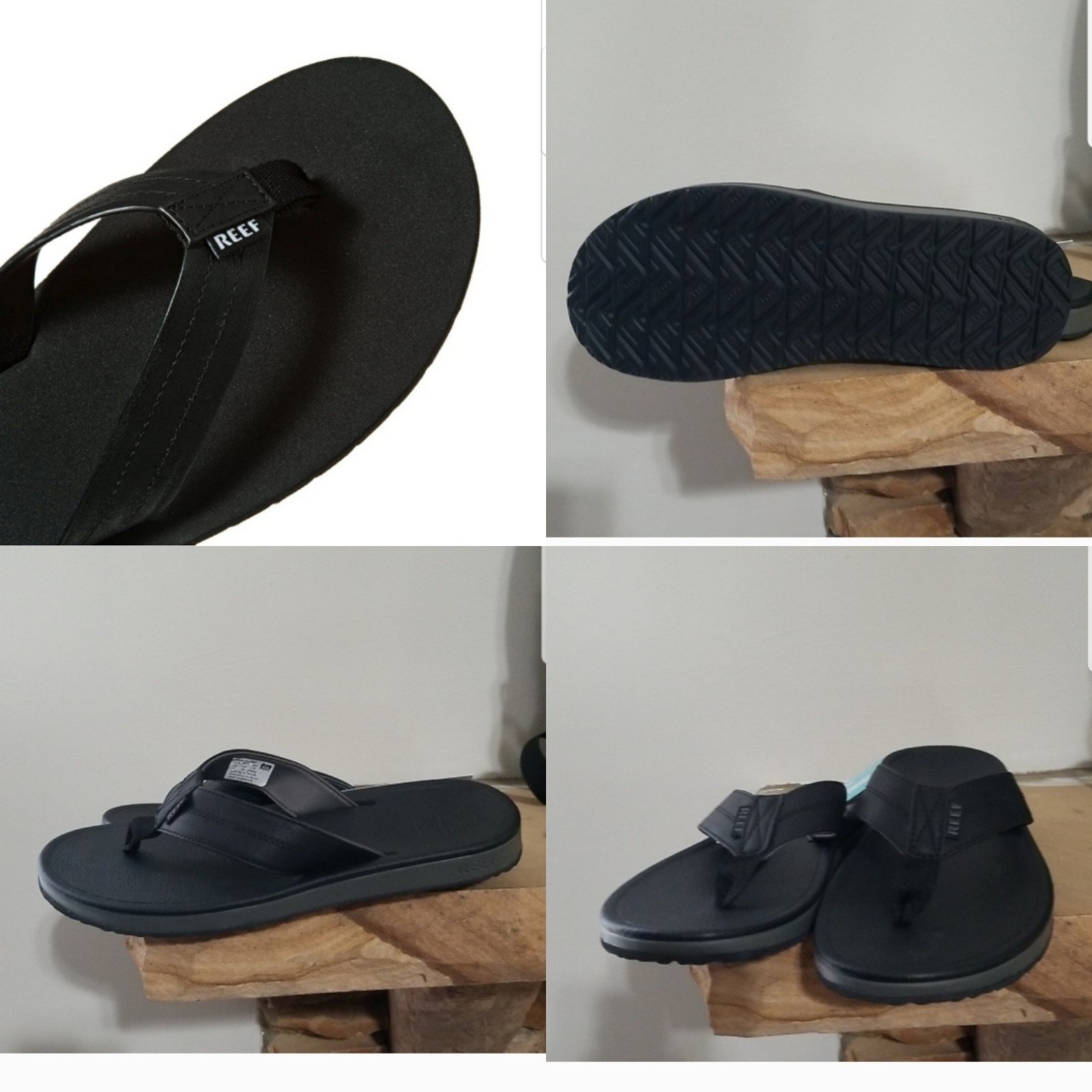 Reef black sandals sz 7