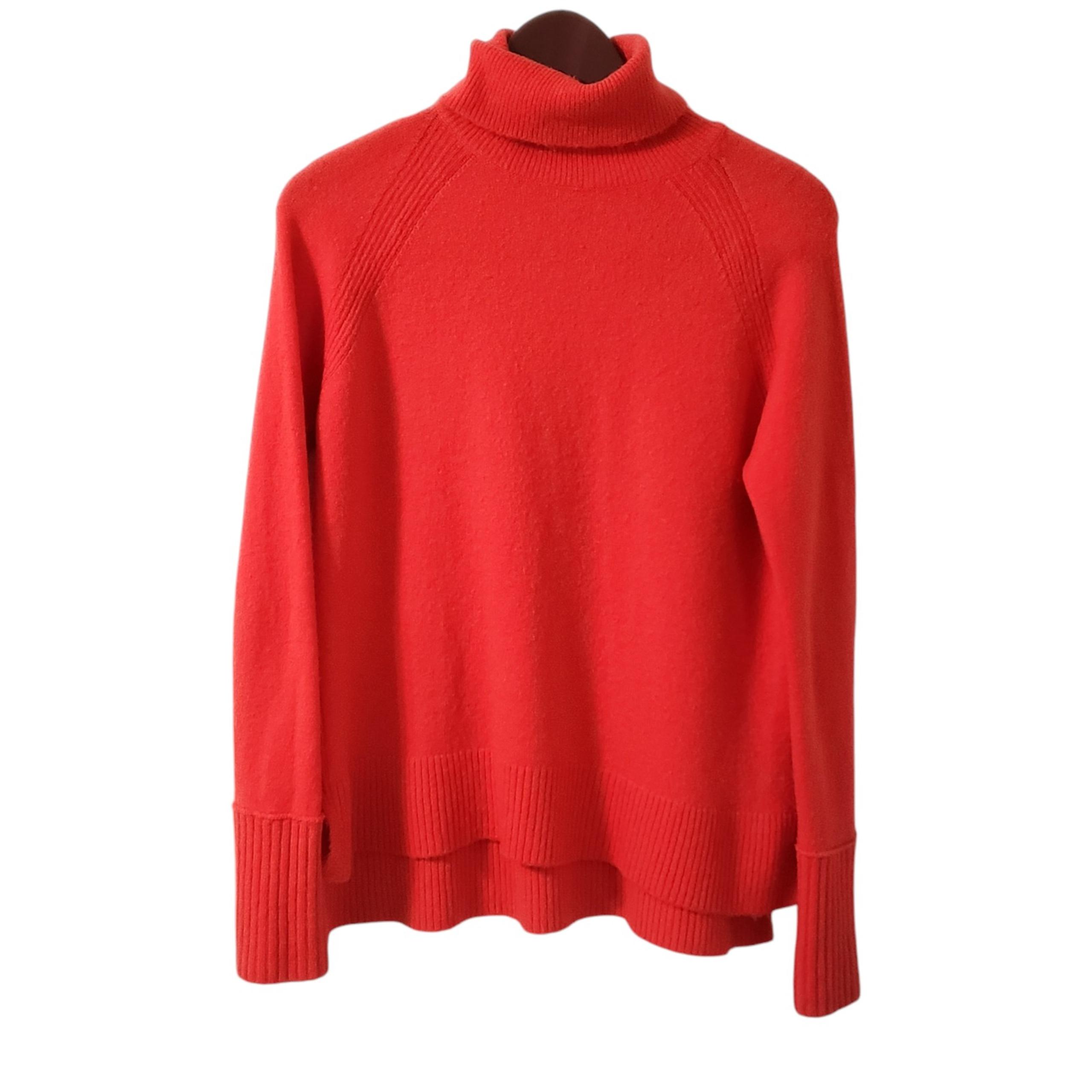 J. Crew Womens Merino Wool Alpaca Blend Orange Turtleneck Sweater Sz XS