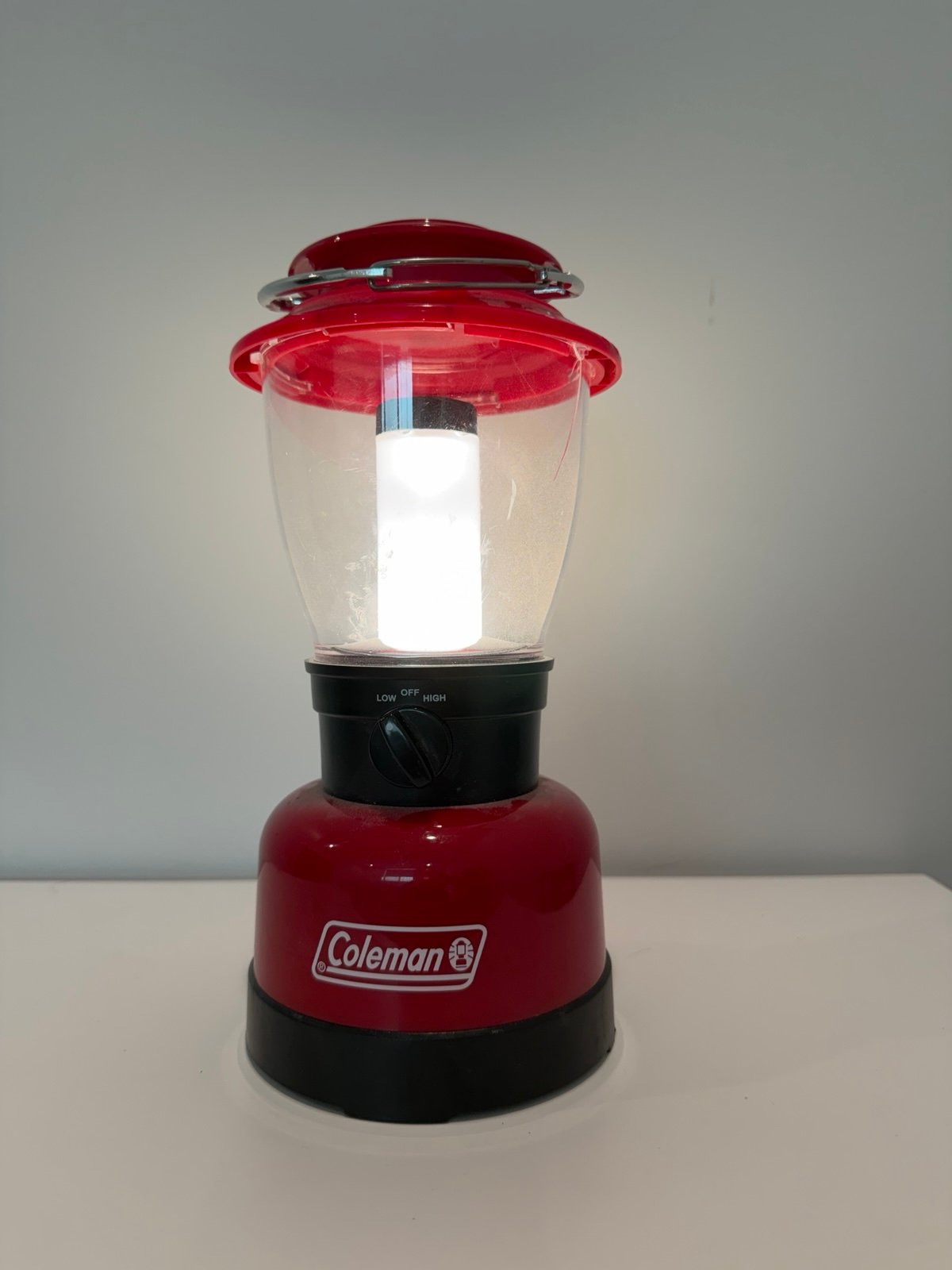 Coleman Classic LED Lantern High/Low settings 10" tall - Red