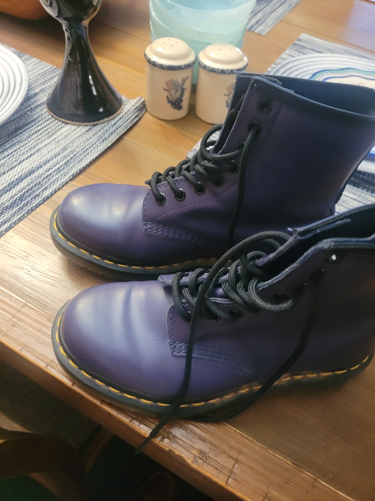 Dr. Doc Martens 1460 Vegan 8 Eyelet Boot Blue Size US 5 Women’s Childrens