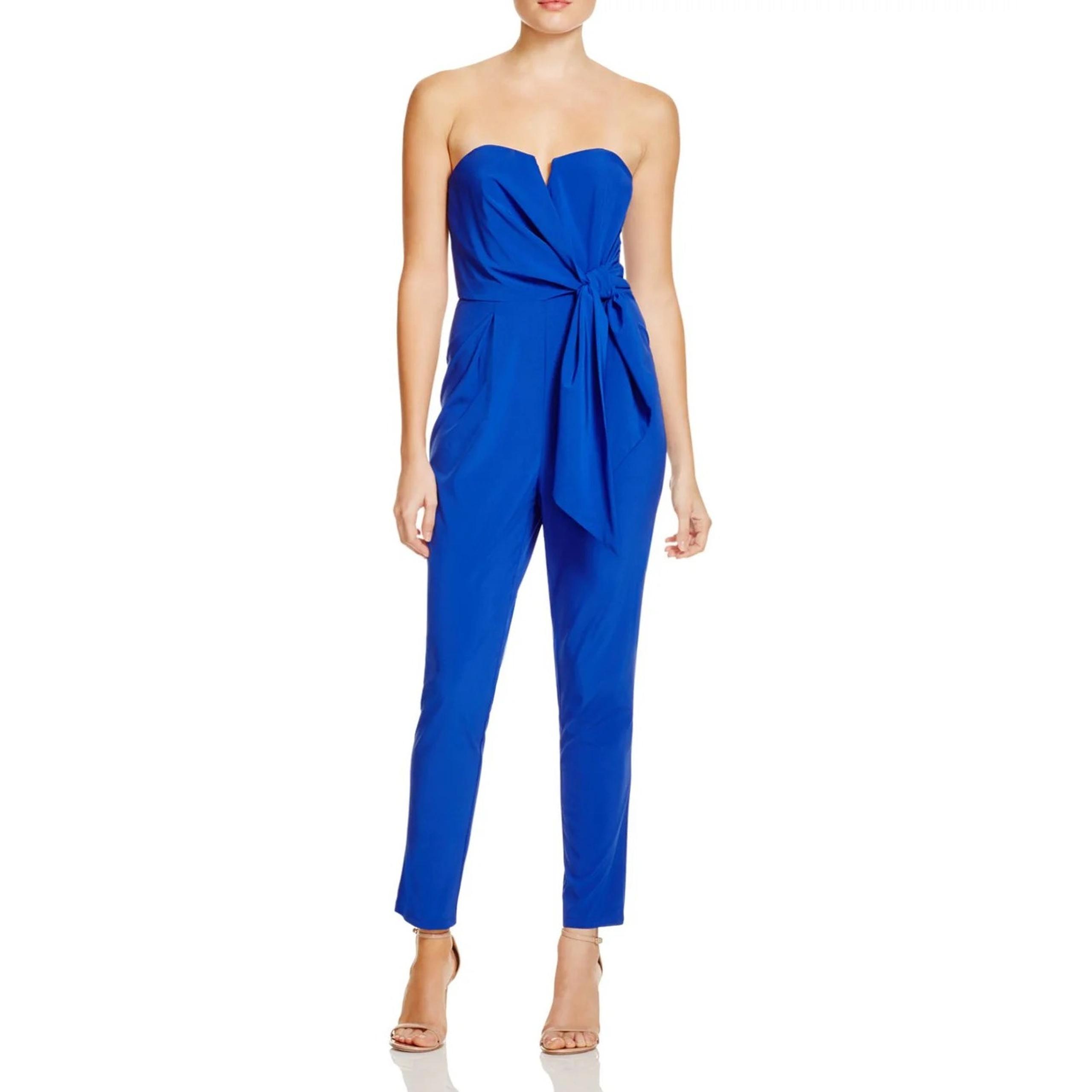 Yumi Kim Women's Hot To Trot Strapless Jumpsuit Romper Royal Blue Size Small