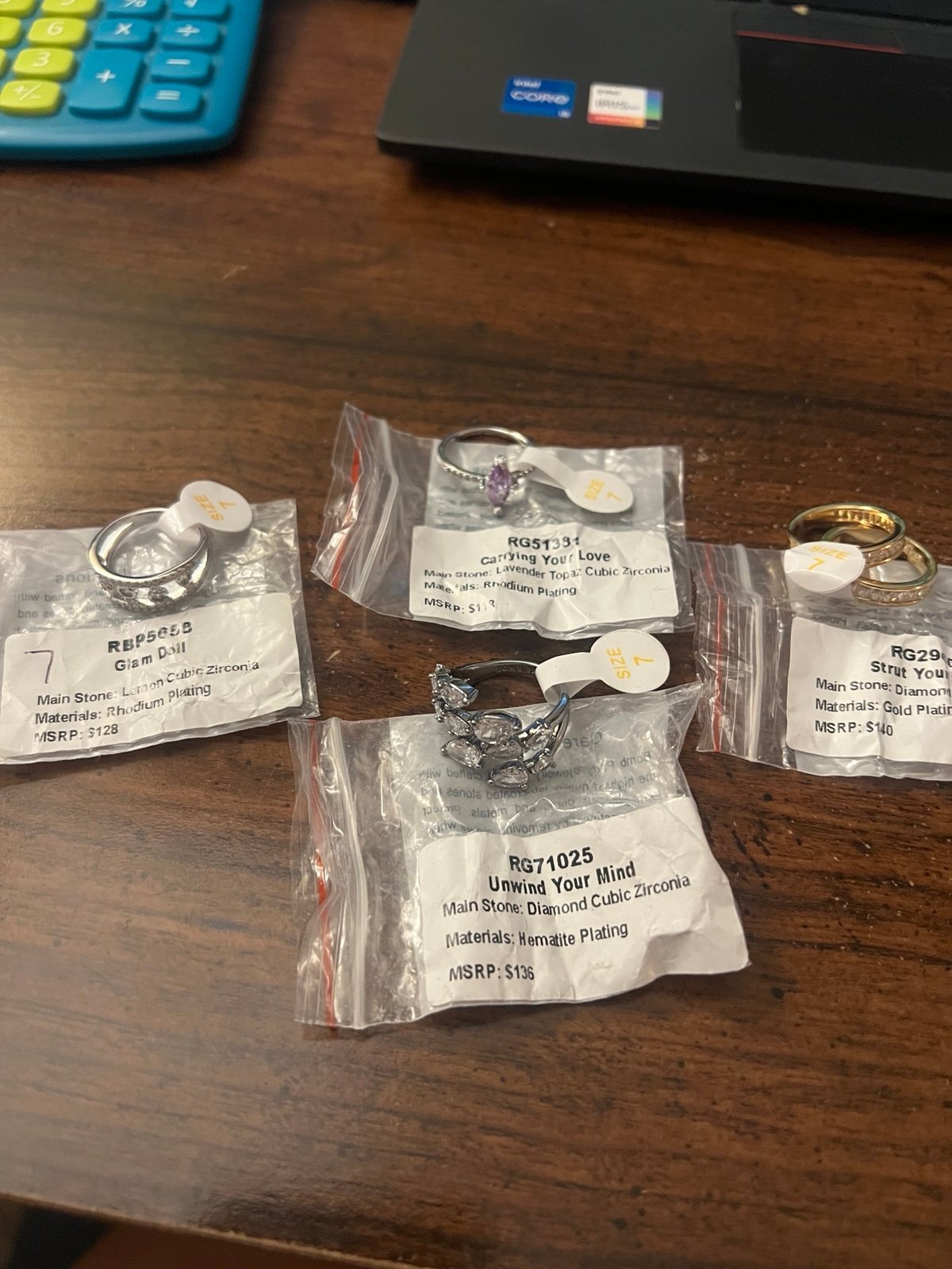 Bomb party size 7 rings lot of 4