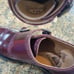 John Fluevog Red Burgundy Brogue Detail Double Monk Strap Mens Dress Shoes 4 New